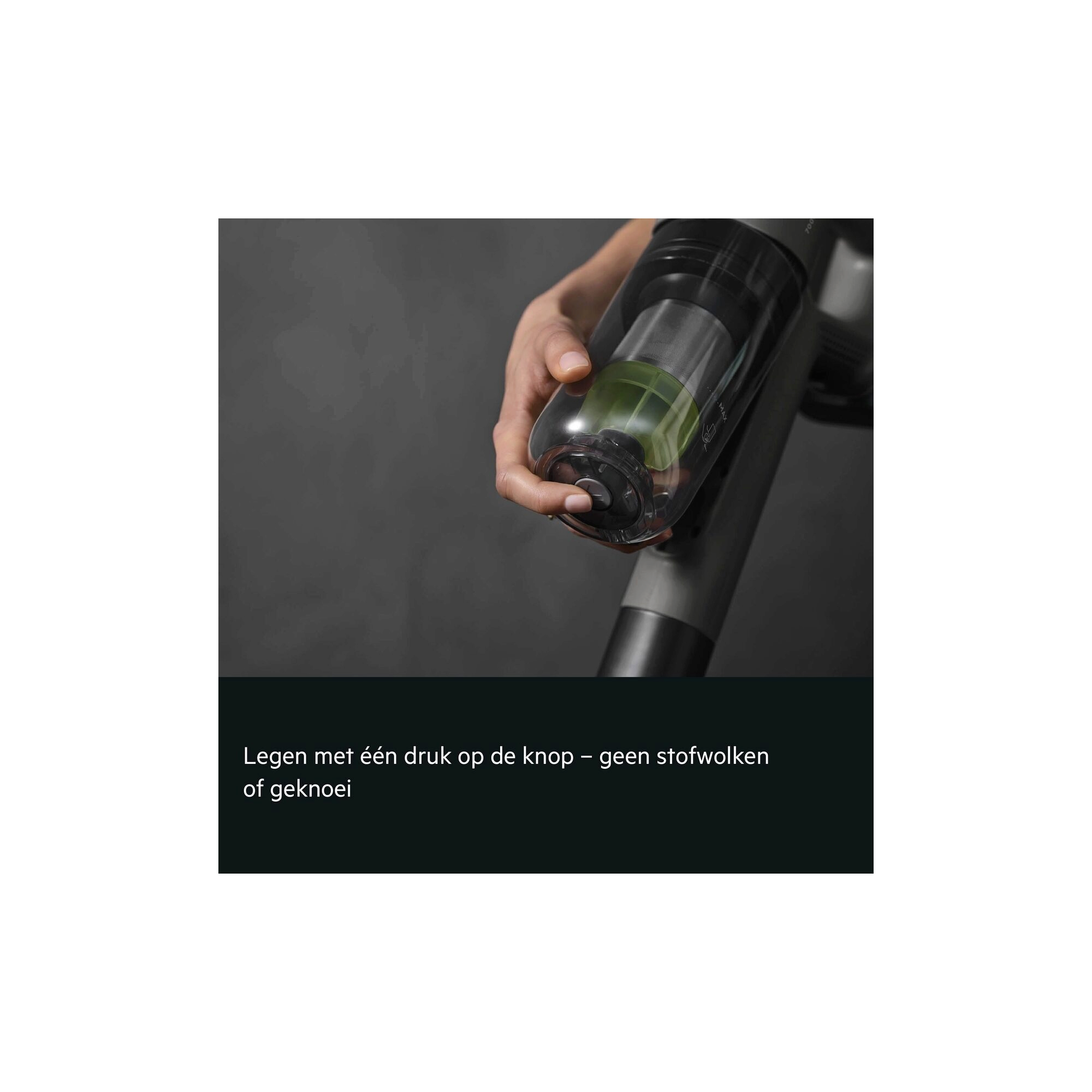 Legen met één druk op de knop – geen stofwolken of geknoei