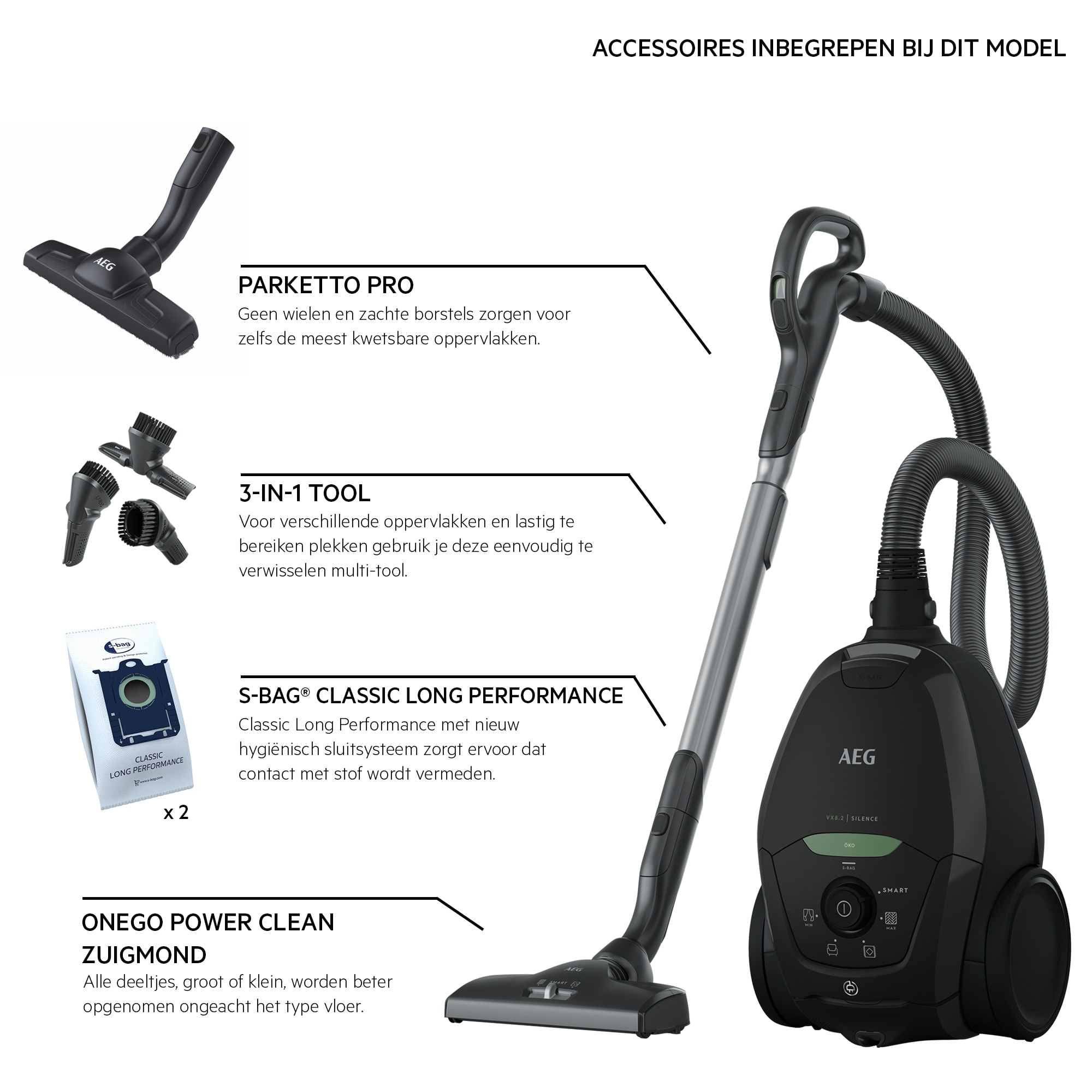 AEG - Stofzuiger met zak - VX82-1-ECO