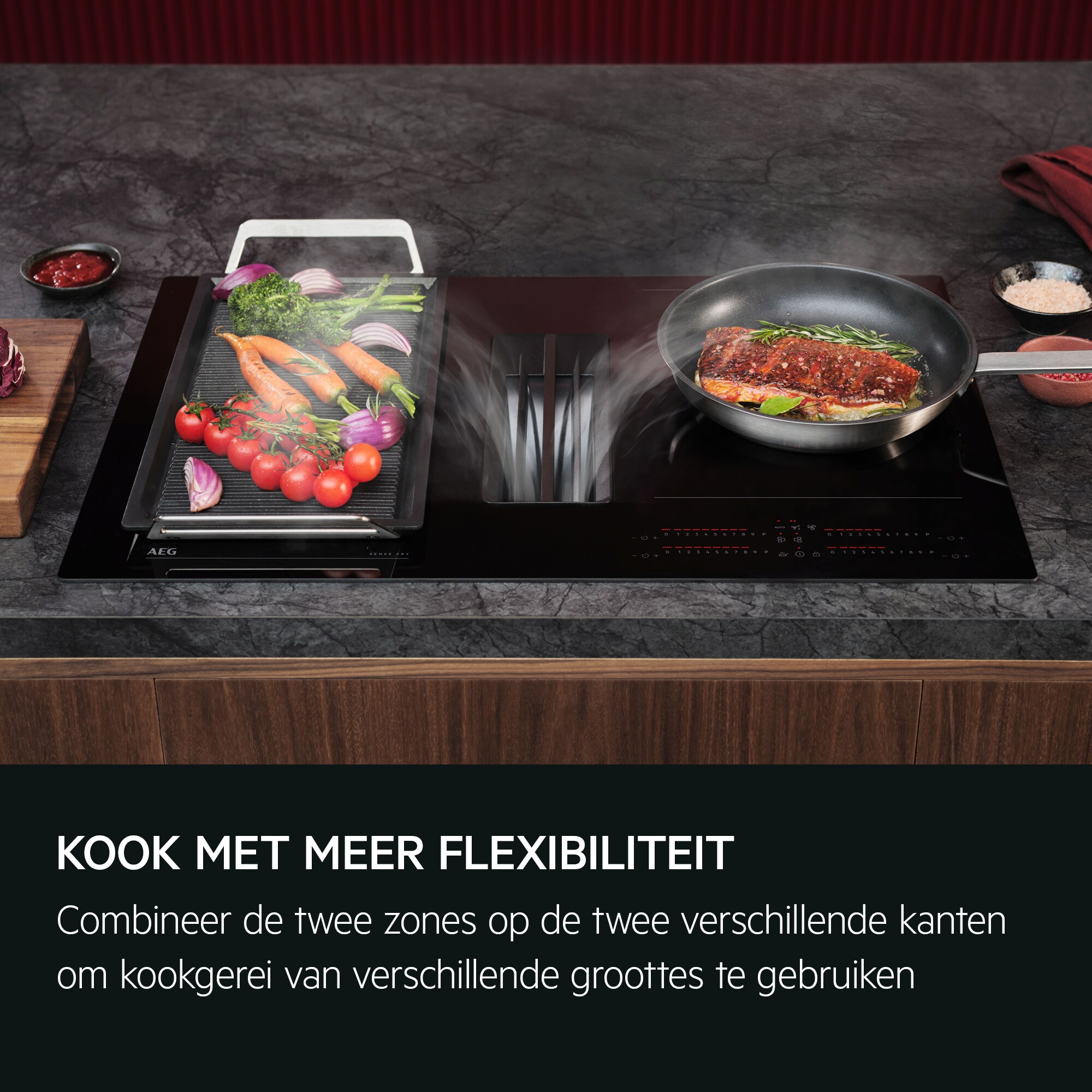 AEG - Kookplaat met afzuiging - NCH84C23CB