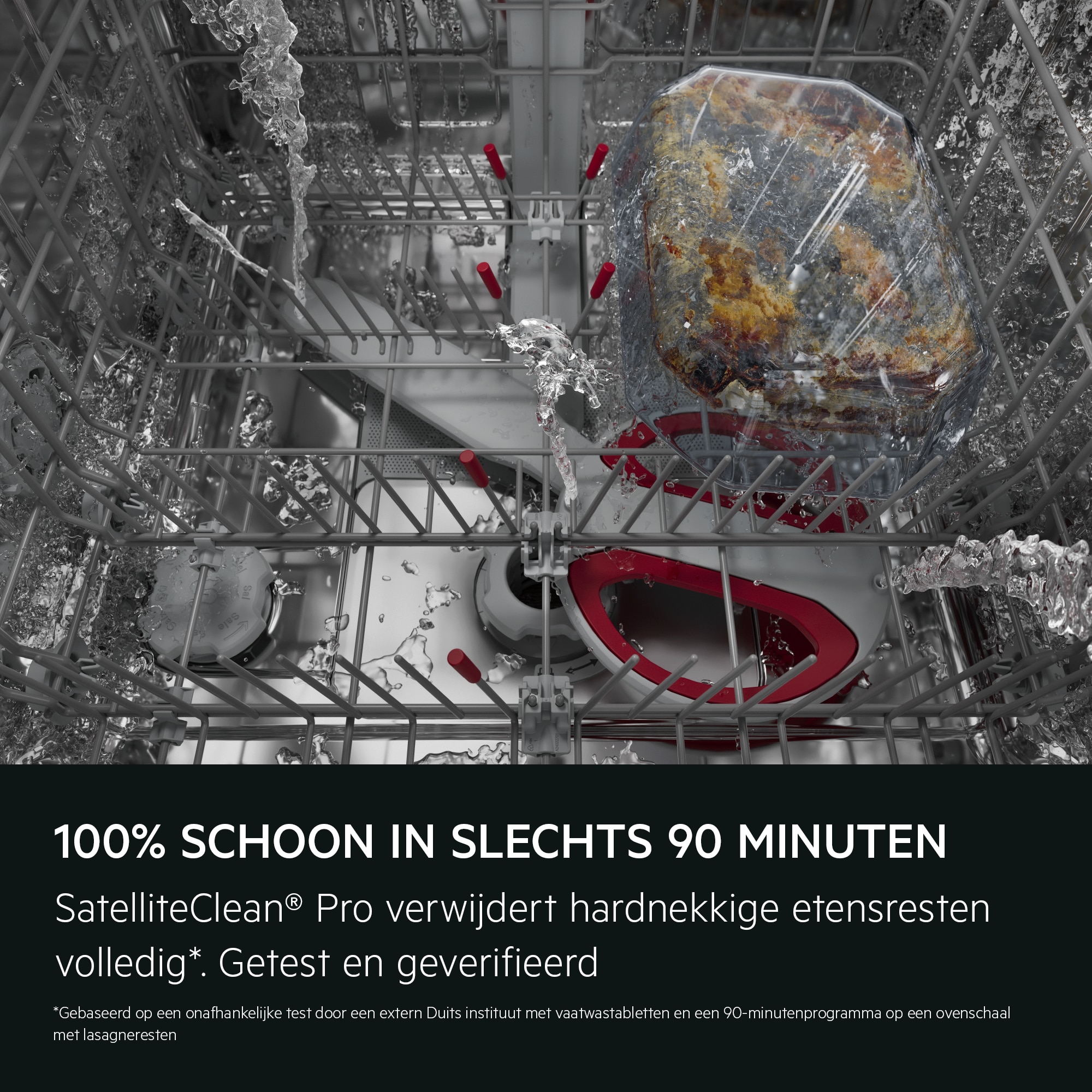 100% SCHOON IN SLECHTS 90 MINUTEN
          
           
            SatelliteClean® Pro verwijdert hardnekkige etensresten volledig*. Getest en geverifieerd.