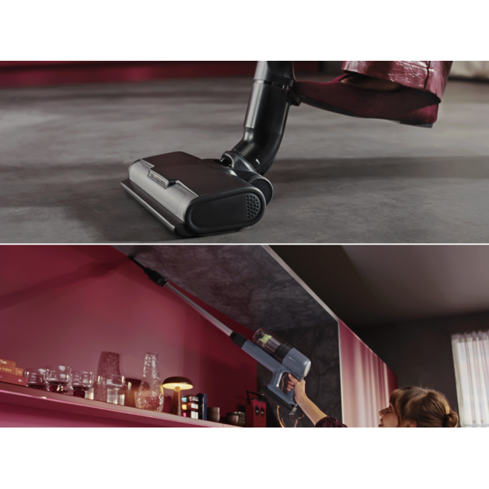 Switch nozzles in a single step with the foot release – no bending needed