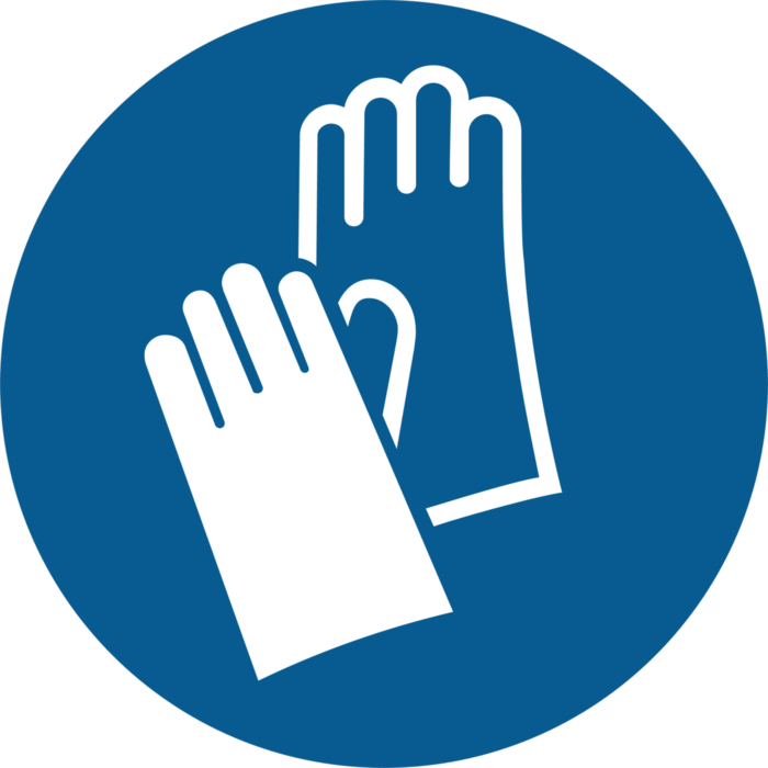 Beschermende handschoenen dragen