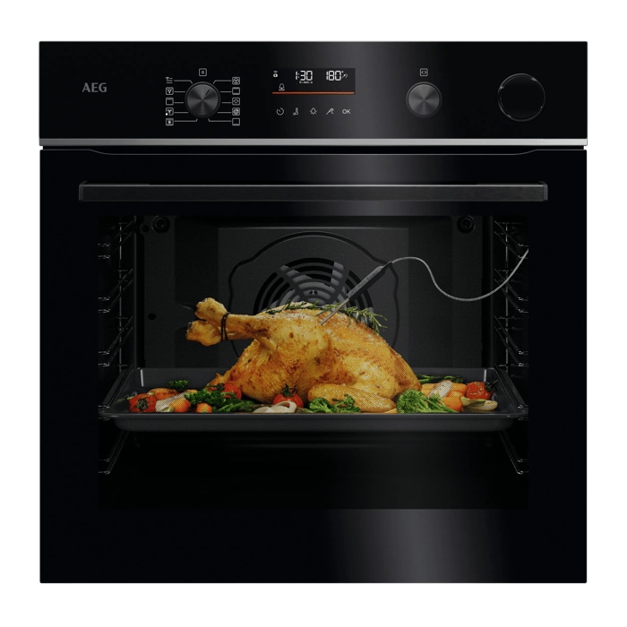 AEG 6000 SenseCook met SteamCrisp - Heteluchtoven met stoomondersteuning met pyrolysereiniging V7PBR521SB
