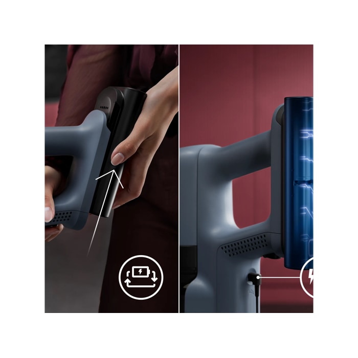 Fast charging right on the handle with overcharge protection 