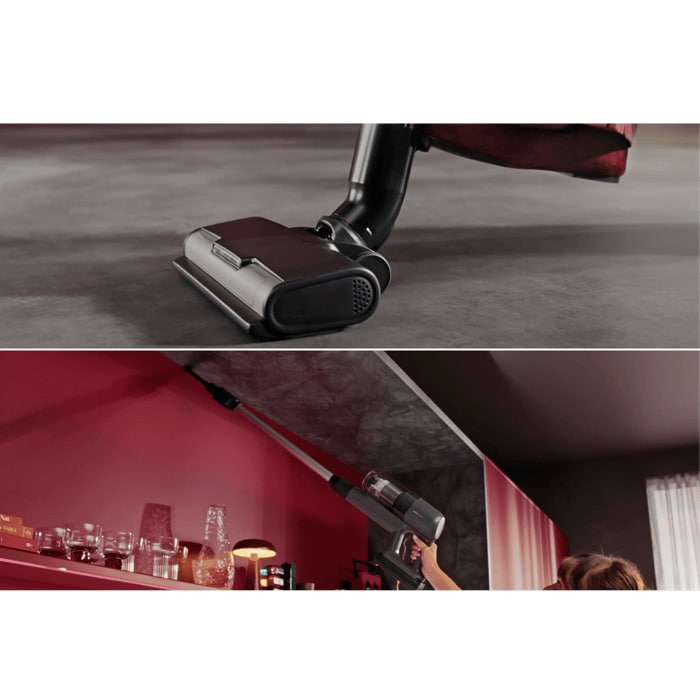 Switch nozzles in a single step with the foot release – no bending needed