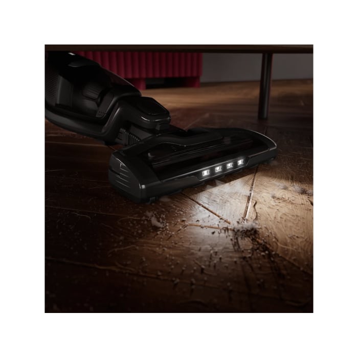 LED lights expose hidden dust for a more precise clean.