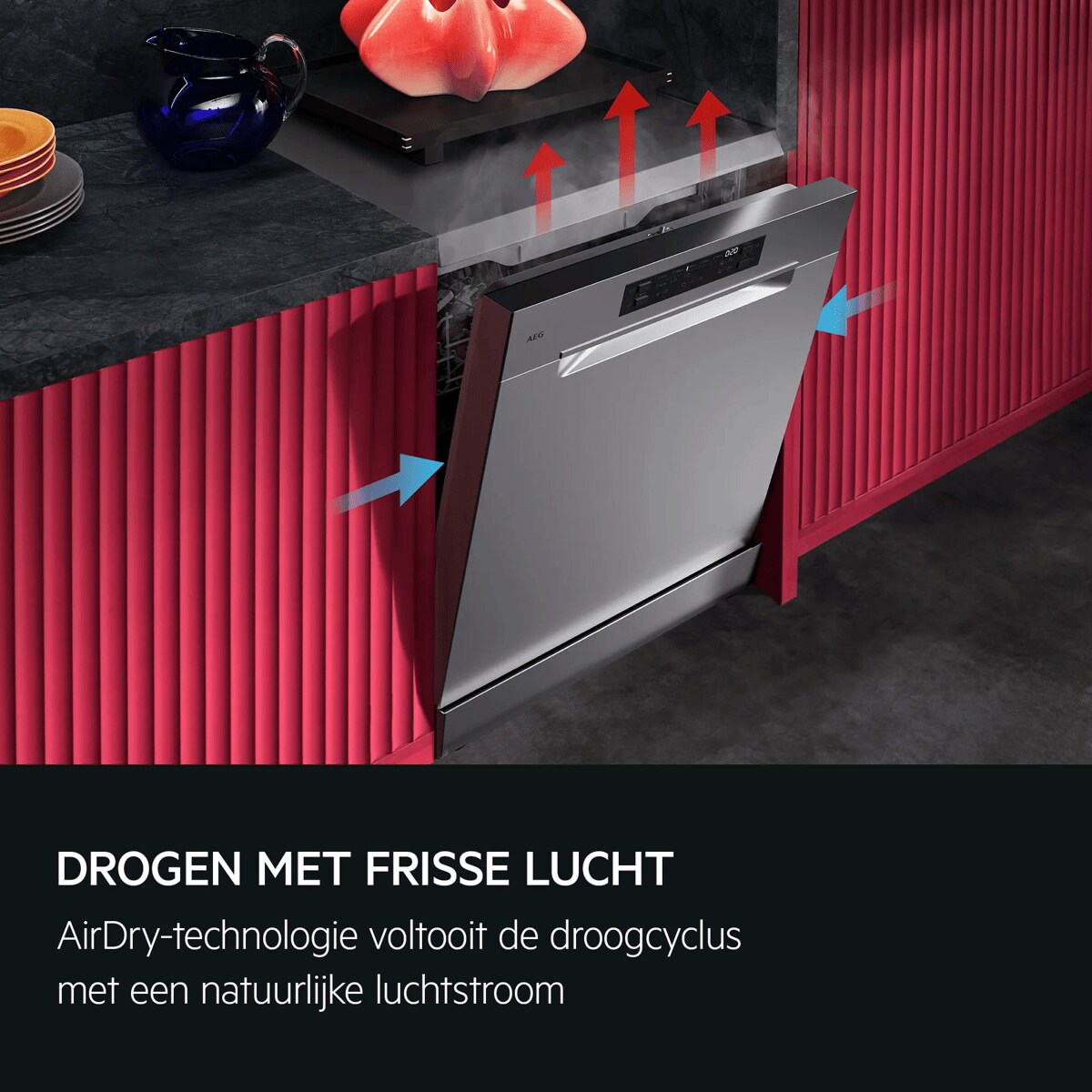 DROGEN MET FRISSE LUCHT AirDry-technologie voltooit de droogcyclus met een natuurlijke luchtstroom