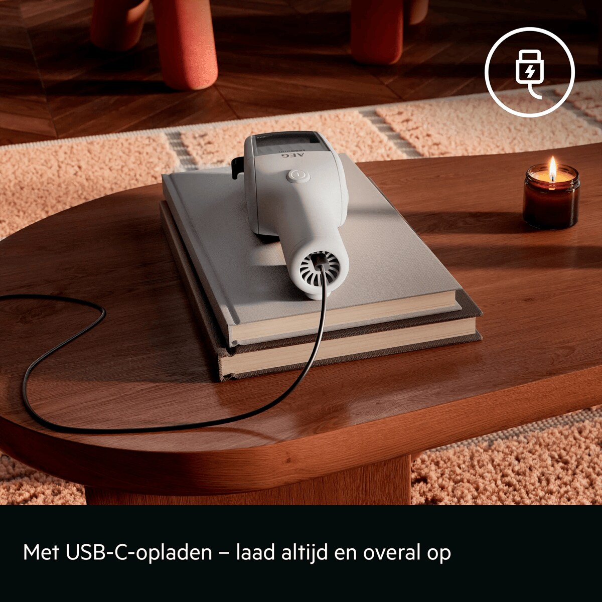 Met USB-C-opladen – laad altijd en overal op