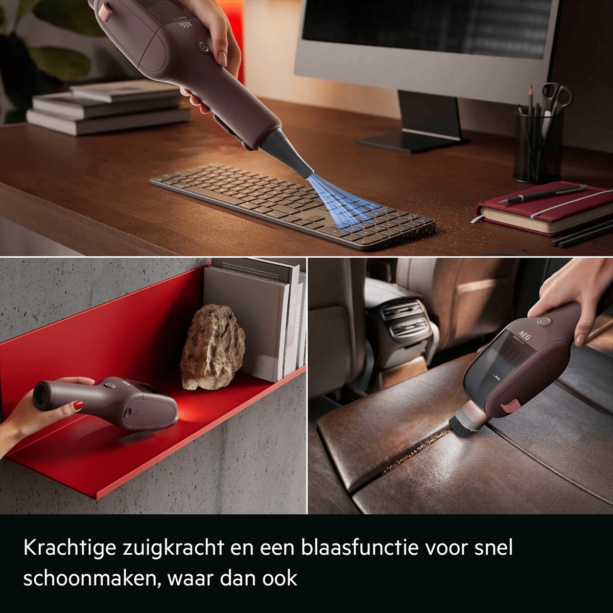 Krachtige zuigkracht en een blaasfunctie voor snel schoonmaken, waar dan ook