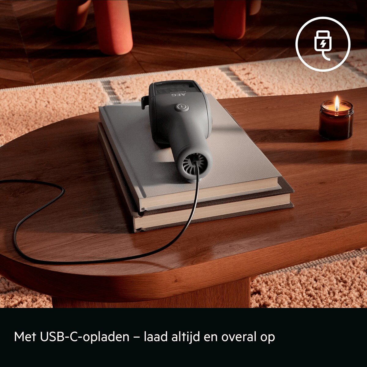 Met USB-C-opladen – laad altijd en overal op