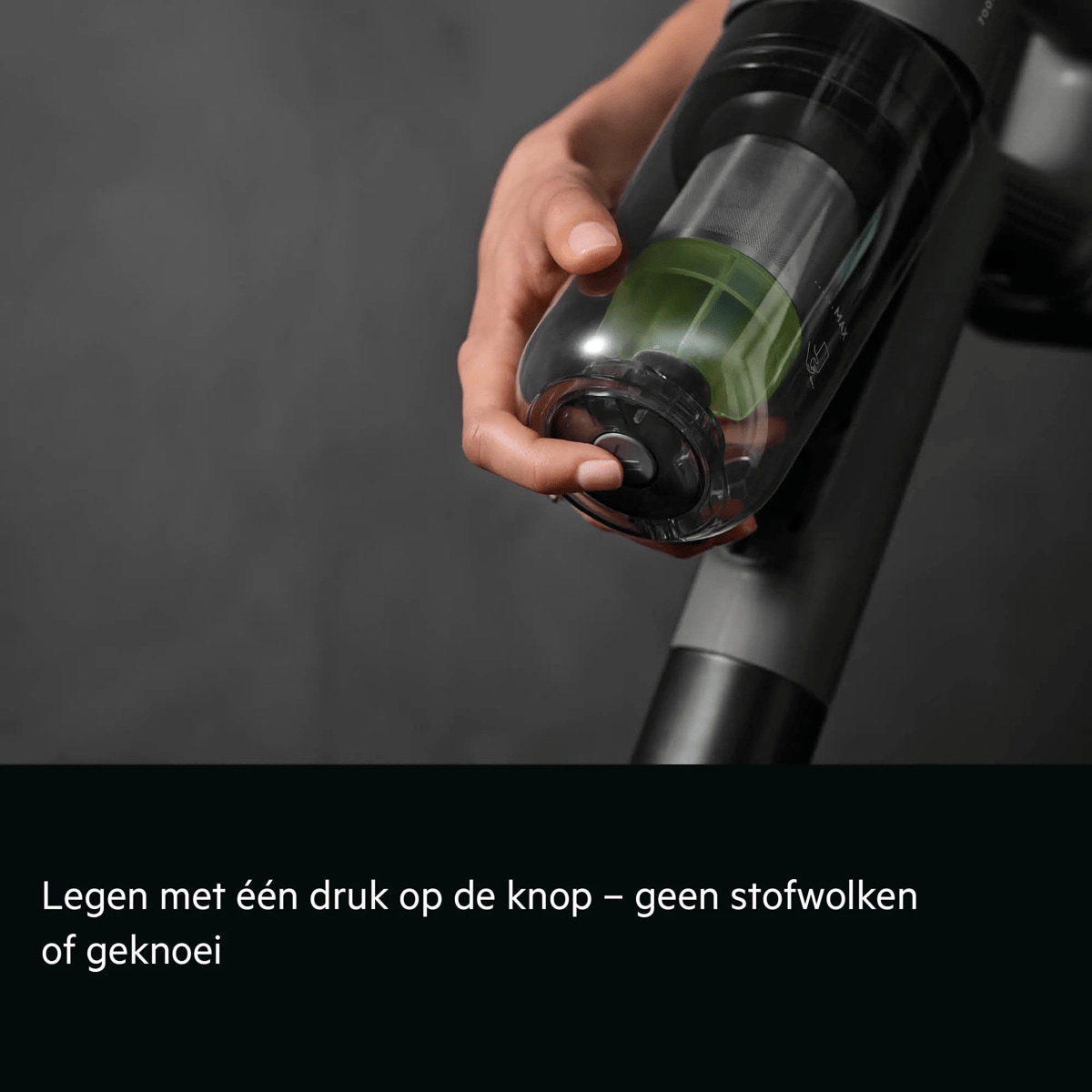 Legen met één druk op de knop – geen stofwolken of geknoei