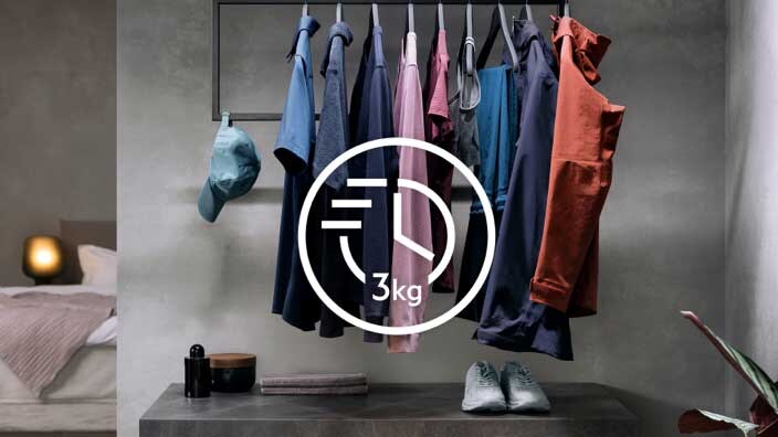 20 min 3 kg icoon en hangende kleding