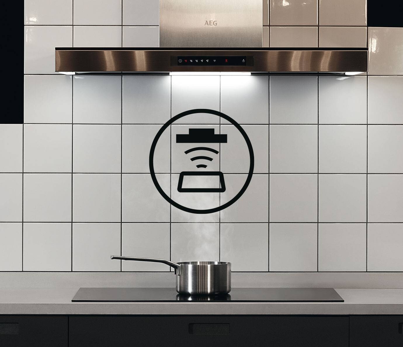 Basic Induction 60 cm volledig inductie Kookplaat met Hob2Hood