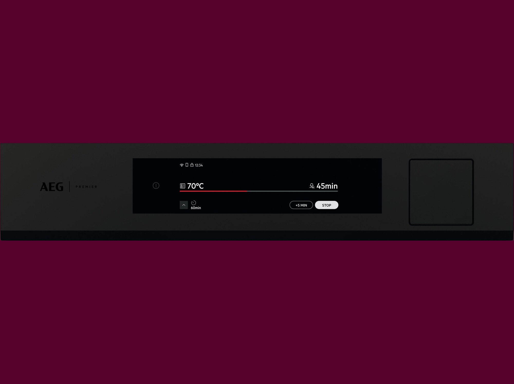Cooksmart+ Touch display staat aan