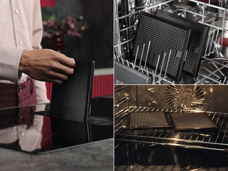 Filters aan het reinigen in een AEG vaatwasser en onder de kraan