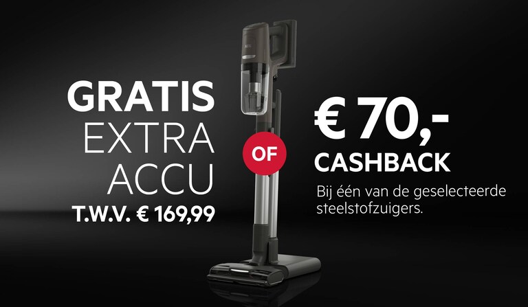 Gratis extra accu of € 70,- cashback