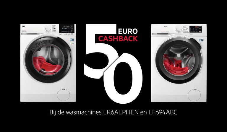 verder Oh jee kanker € 50,- Cashback bij aankoop van wasmachine LR6ALPHEN of LF694ABC | AEG