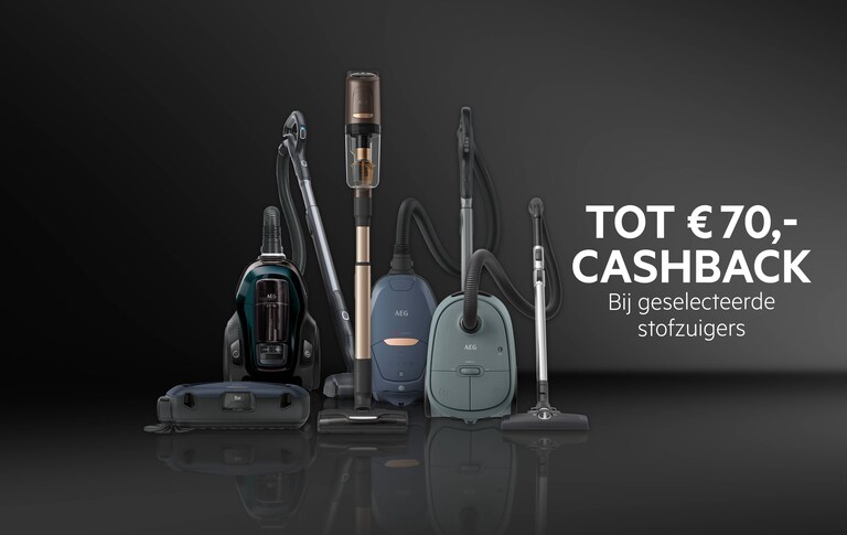 Tot € 70,- cashback bij geselecteerde stofzuigers